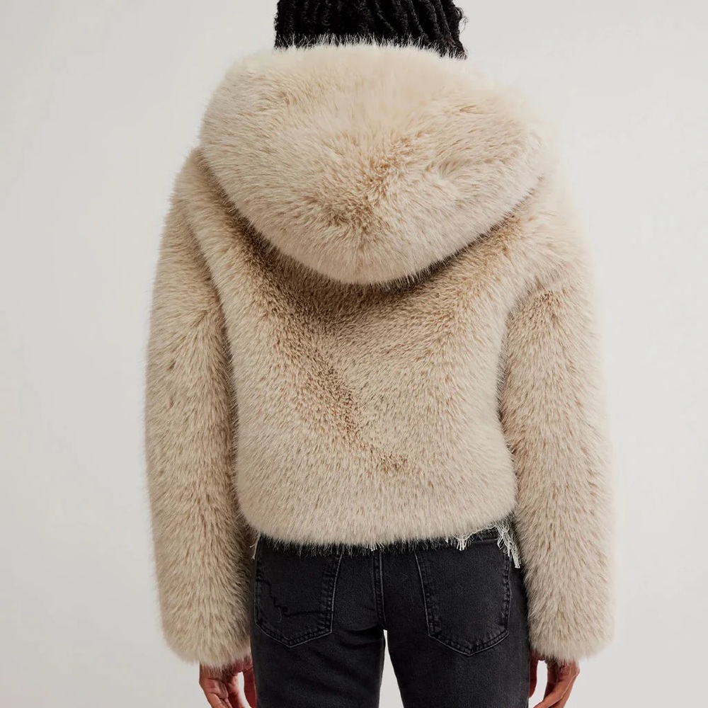 Free People Louder PleaseCream Faux Fur Women's jacket - Picture 5 of 7